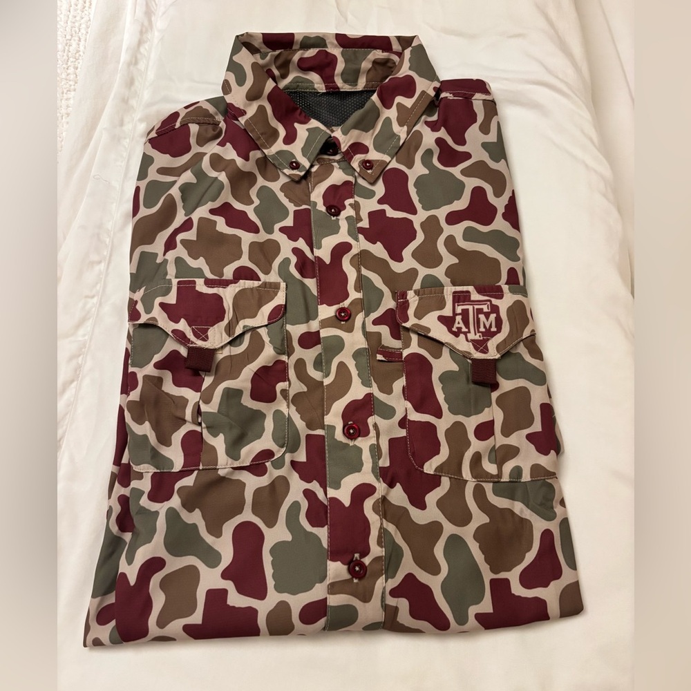 Camo Button-Up Amigo Provisions Aggie Shirt